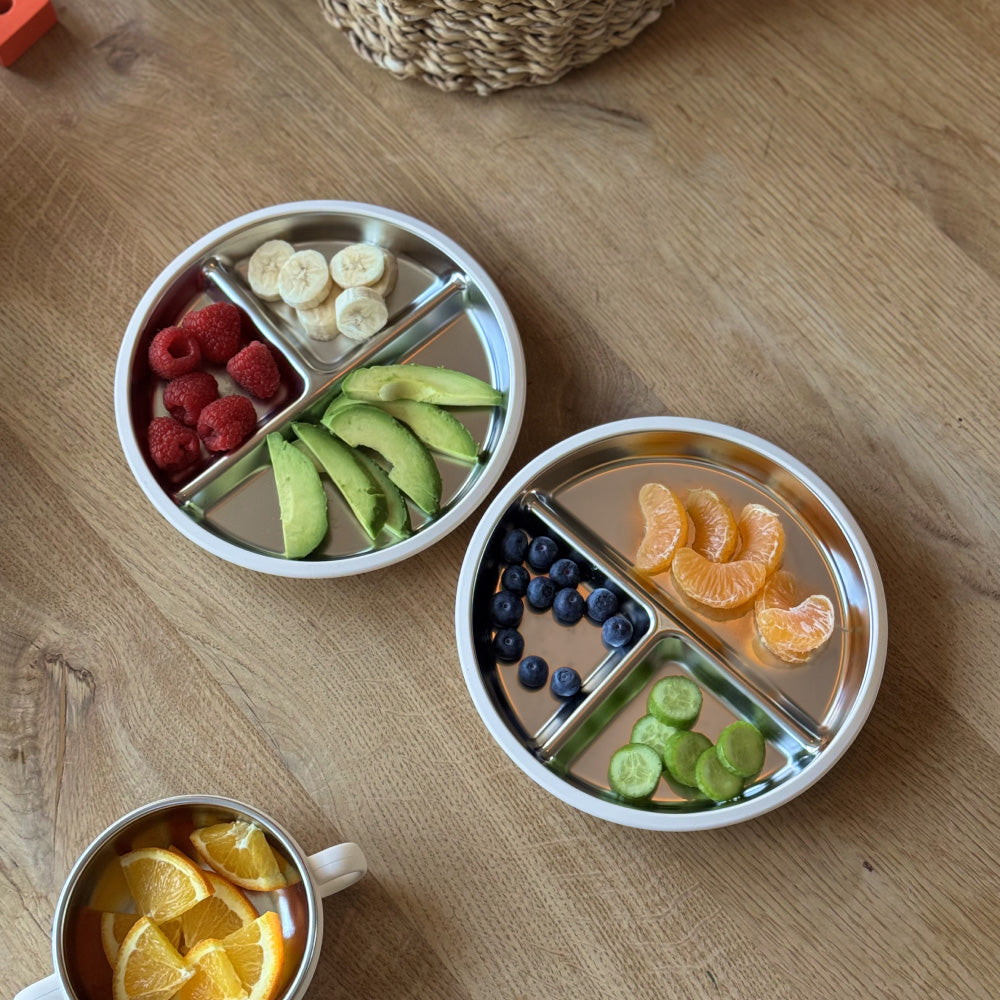 RVS Kinderbord met Siliconen Omhulsel – Voordeelset 2 Stuks