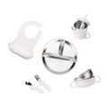 Tiny Roots Compleet Kinderservies Set - Bord, Kom, Beker, Bestek en Slabbetje voor Baby en Peuter